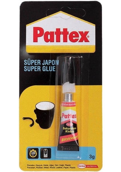 | Süper Japon Yapıştırıcı, 10 Gr, Hızlı Kuruma, Porselen, Deri, Metal, Seramik, Kauçuk Için