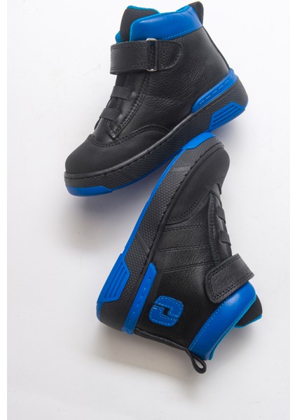 Erkek Çocuk Siyah Hakiki Deri Anatomik Sneaker Bot