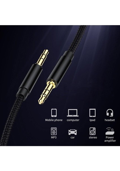 Aux To Aux 3.5mm 2 Metre Örgü Kablo Iphone Samsung Xiaomi Huawei Uyumlu Müzik Ses Aktarıcı Aksesuar fırsatları