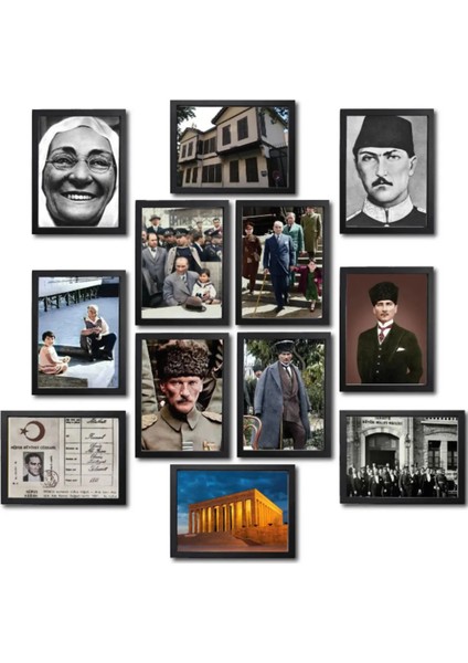 Tabox Atatürk 15 x 20 12 Li Mdf Tablo Seti