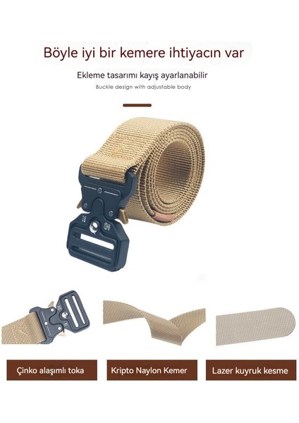 Taktik Kemer Çinko Alaşımlı Kobra Toka Naylon Kemer Tuval Erkekler Kemer (Yurt Dışından)