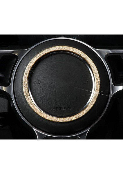 Porsche Direksiyon Logo Kristal Taş Çerçeve Krom Metal