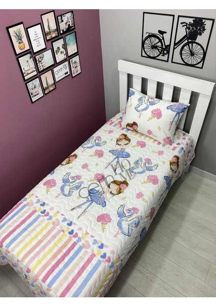 Çetinhome Tek Kişilik Kapitone Pike Seti 4 Mevsim Tatlı Kız