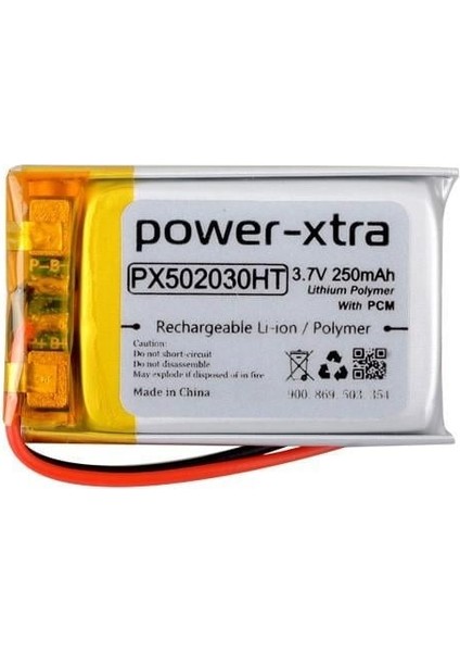 PX502030HT - 3.7V 250 Mah Li-Polymer Pil - DEVRELI-10CM