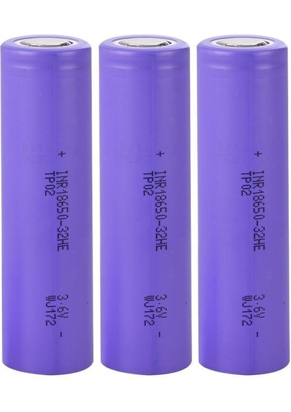 INR18650-32HE - 3.7V 3200 Mah Li-Ion Şarjlı Pil - 10A 3 Lü Paket