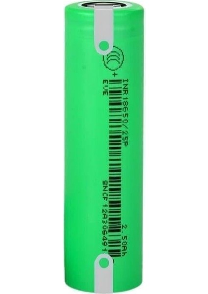 INR18650-25P - 3.7V 2500 Mah Li-Ion Şarjlı Pil - 30A (+ - Pinli)