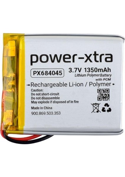 PX684045 - 3.7V 1350 Mah Li-Polymer Pil - Devreli