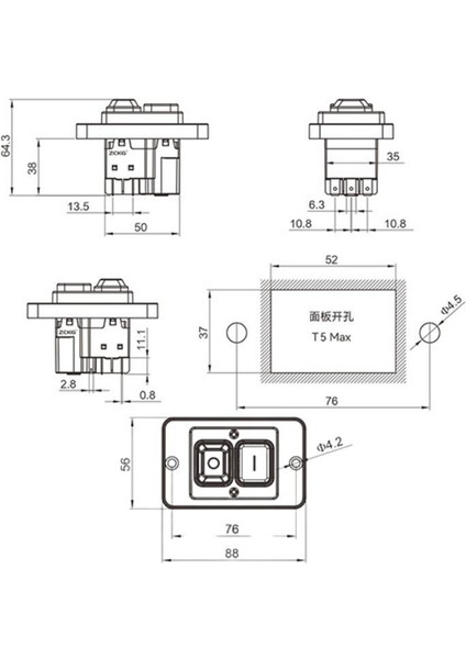 Zcd-03 6-Pin Elektromanyetik Switch
