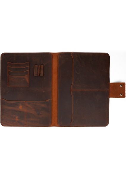 M2 13-14 Inç Macbook Pro-Air Hakiki Deri Organizer Evrak Çantası Tablet Kılıfı Kahverengi fırsatları