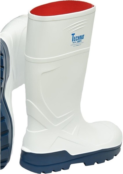 Boots S4 Beyaz Mavi - 31 cm - % 100 Su Geçirmez - Çelik Burunlu Poliüretan Çizme