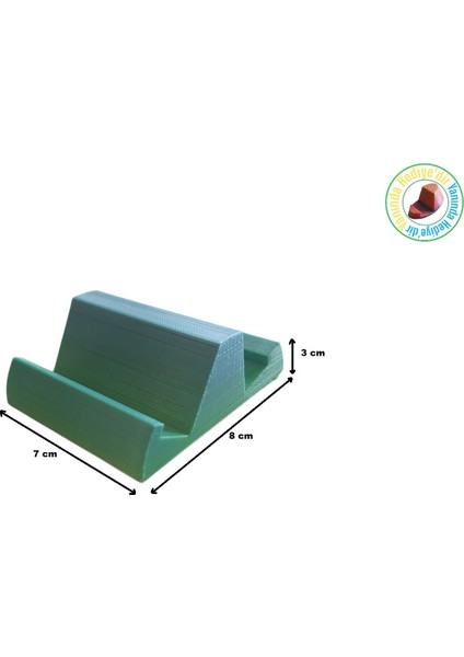 3D Yazıcıyla Yapılmış 2 Taraflı telefon, Tablet Standı (Yeşil)