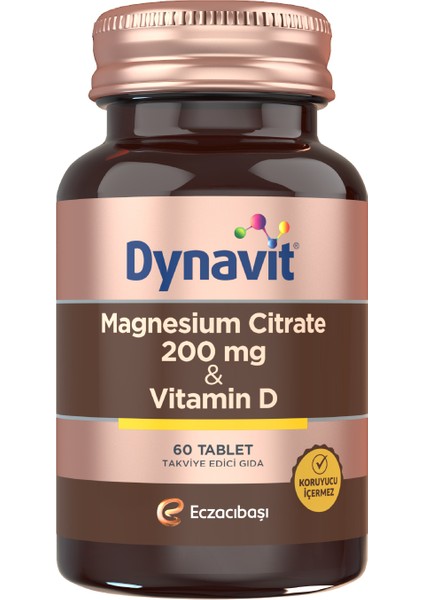 Magnesium Citrate 200 mg & Vitamin D 60 Tablet - Magnezyum Sitrat, D Vitamini