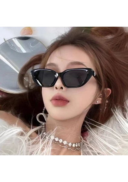Mkjınmeı Kadınlar Için Retro Üçgen Kedi Gözü Güneş Gözlüğü (Yurt Dışından)