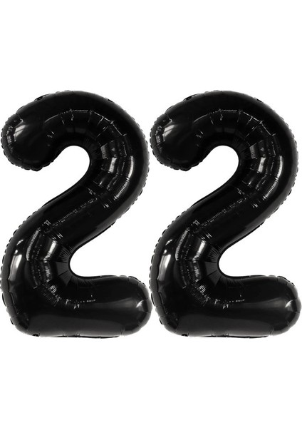 Siyah 22 Rakam Folyo Balon