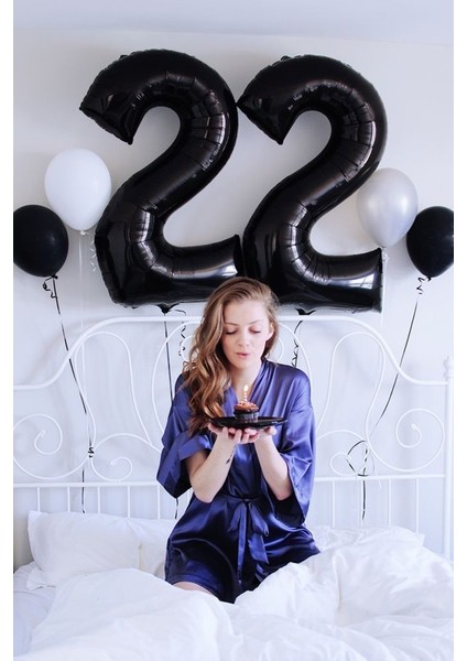 Siyah 22 Rakam Folyo Balon