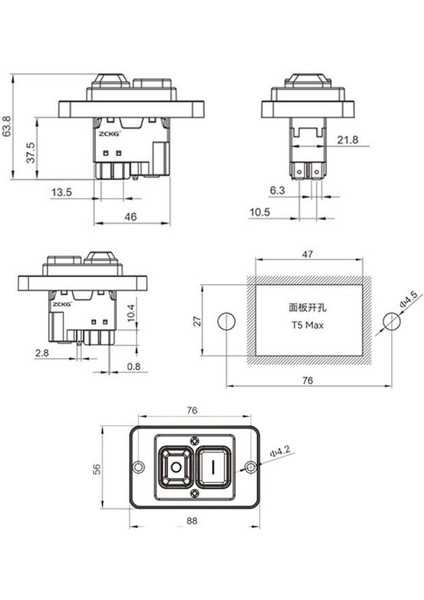 ZCD-02F 4-Pin Elektromanyetik Switch