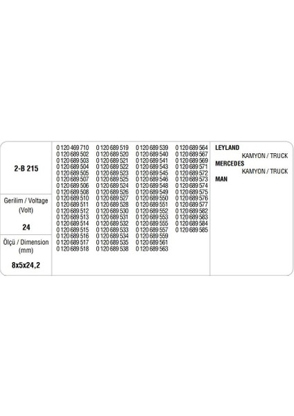 24V ALTERNATÖR KÖMÜRÜ BOSCH TİPİ (2 AD)