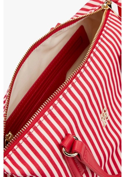 Kanvas Tote Kırmızı Kadın Çizgili Çanta indirimleri