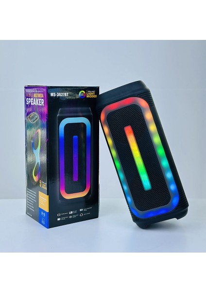 MS-3627BT Taşınabilir Bluetooth Hoparlör – Çift 4 Inç, Rgb Işıklı, Mikrofonlu