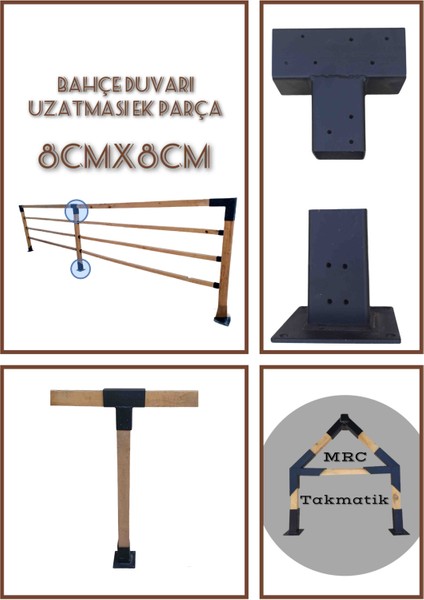 Mrc Takmatik Ahşap Bahçe Duvar Çiti Ek Montaj Aparatı Seti Demir Bağlantı Braket Pergole Pergola Çiçeklik
