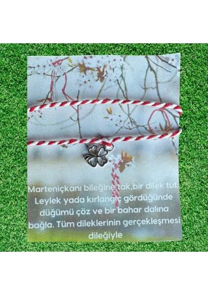 Marteniçka Bileklik Şans Bilekliği Yonca Figürlü Marteniçka ile Baharı Bileğinizde Taşıyın modelleri