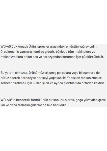 | Çok Amaçlı Yağlayıcı Sprey, 400 Ml, Pas Sökücü ve Koruyucu, Gıcırtı Giderici, Nem Atıcı