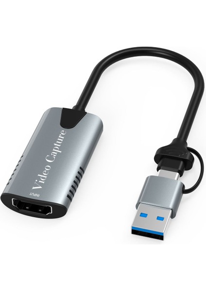 HU04A Type-C / USB A To 4K 60Hz 1080P HDMI Video Capture Yakalama Hub Adaptör