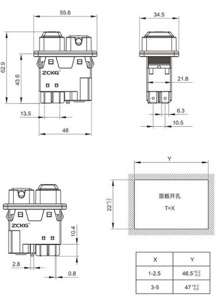ZCD-02E 5-Pin Elektromanyetik Switch