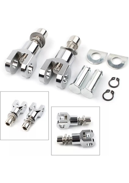 Krom Stili Evrensel Motosiklet Yolcu Ayak Peg Desteği Montaj Clevis Kiti Harley Softail Fat Boy Cross Bones Flstsb Motosiklet Yolcu Ayak Dayanağı Arka Harley Softail 2000-2020 Gümüş Uyumlu