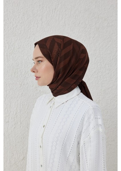 Balıksırtı Desen Jakar Şal - Acı Kahve