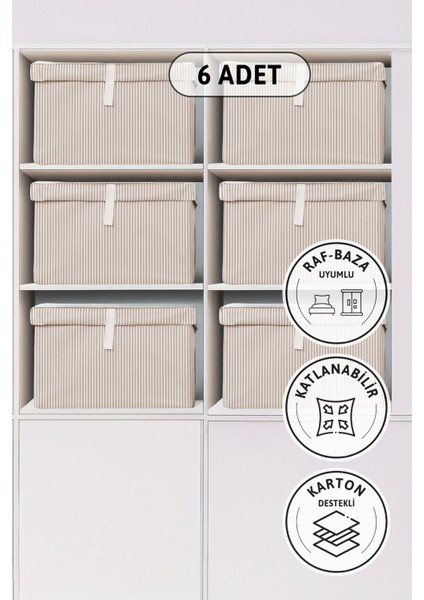Kapaklı Mega Plus 6'lı Hurç 70X40X30 - Kahverengi