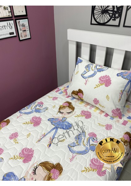 Çetinhome Tek Kişilik Kapitone Pike Seti 4 Mevsim Tatlı Kız
