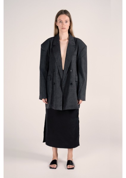 Kendinden Çiçek Desenli Blazer Ceket