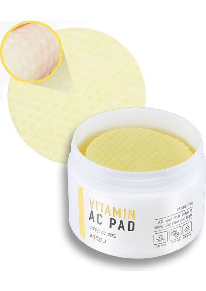 Vitamin İçerikli Canlandırıcı Pürüzsüzleştirici Pamuk Ped (35ad) A'PIEU Vitamin AC Pad fiyatları