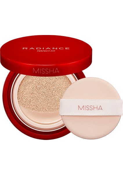Mat Bitişli ve Kalıcı Cushion Fondöten Radiance Perfect Fit Cushion Foundation No23 Sand SPF50