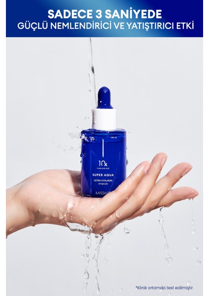 10 Farklı Hyaluronik Asit İçeren Su Bazlı Nemlendirici Ampul Super Aqua Ultra Hyalron Ampoule 47ml