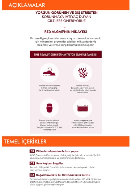Antioksidan Içerikli Krem 50ML Time Revolution Red Algae Revitalizing Cream