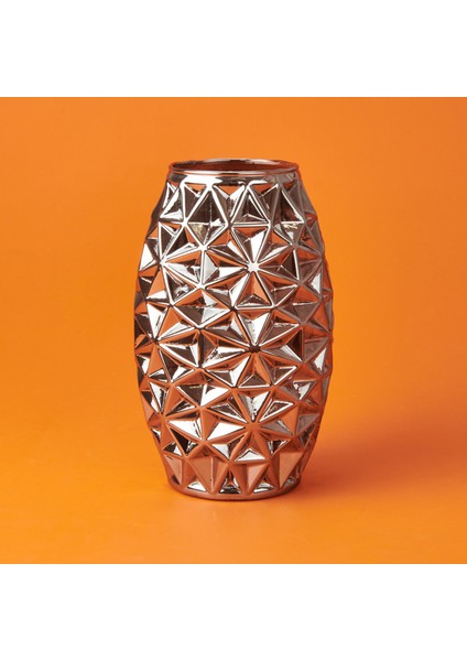 Deco Safir Vazo - Gümüş - 26 cm