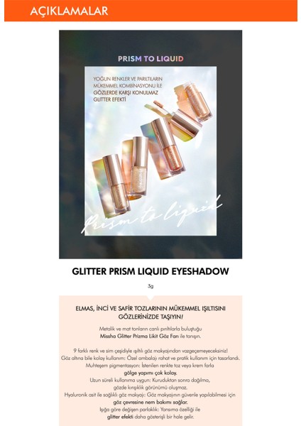 Yoğun Işıltılı Likit Glitter Far Glitter Prism Liquid Eyeshadow Topper (No.2 Interstellar)