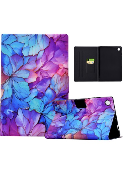Için Premium Flip Case Lenovo Tab M10 Gen 3 Kart Yuvaları ve Geliştirilmiş Koruma ve Kolaylık Için Stand Fonksiyonu ile Stand Fonksiyonlu Çiçek Tasarımı (Yurt Dışından)