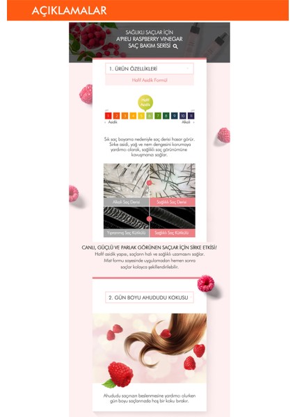 Saçlara Parlak Görünüm Veren Ahududu Kokulu Sirkeli Saç Misti A'PIEU Raspberry Vinegar Hair Mist