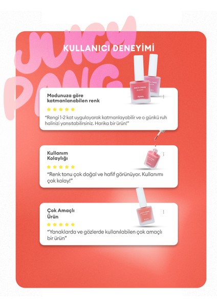 Meyve Kokulu, Nemlendirici, Doğal Görünümlü Sıvı Allık A'PIEU Juicy-Pang Water Blusher (CR02)