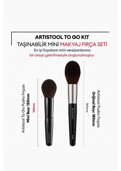 Taşınabilir Çantalı Profesyonel Makyaj Fırça Seti (5Adet) Artistool To-Go Kit