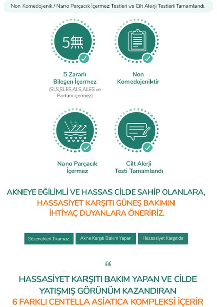 Hassas Ciltler İçin Hafif Dokulu Güneş Kremi Cicadin Rescue Water Sunscreen SPF50+ PA++++ 40ml modelleri