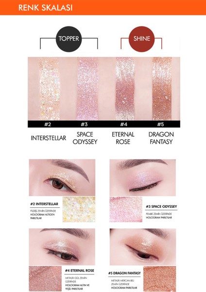Işıltılı ve Parlak Glitter Likit Göz Farı No.4 Eternal Rose