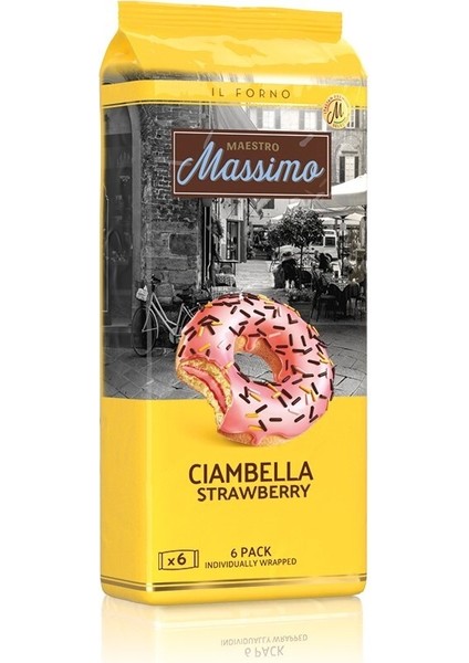Ciambella Strawberry (Donut Çilekli) 45 gr 6 Adet (1 Kutu)