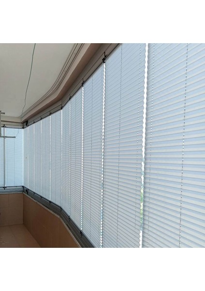 Açık Gri Katlanır Cam Balkon Perdesi-Ofis Perdesi-Ev Perdesi-Salon Perdesi-Plise Perde