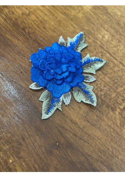 Nakış Işleme Kabartma Mavi Çiçek Dikiş Aplike Arma 11X8 cm fiyatları