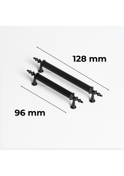 Rustik Metal Kulp Modelleri Mutfak Dolap Çekmece Mobilya Kulbu Siyah Kulp 128 mm