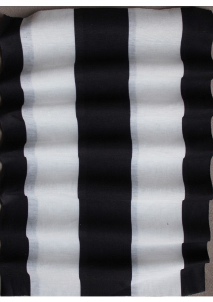 Siyah Beyaz Çizgili Baskılı Boyunluk Baf Bandana